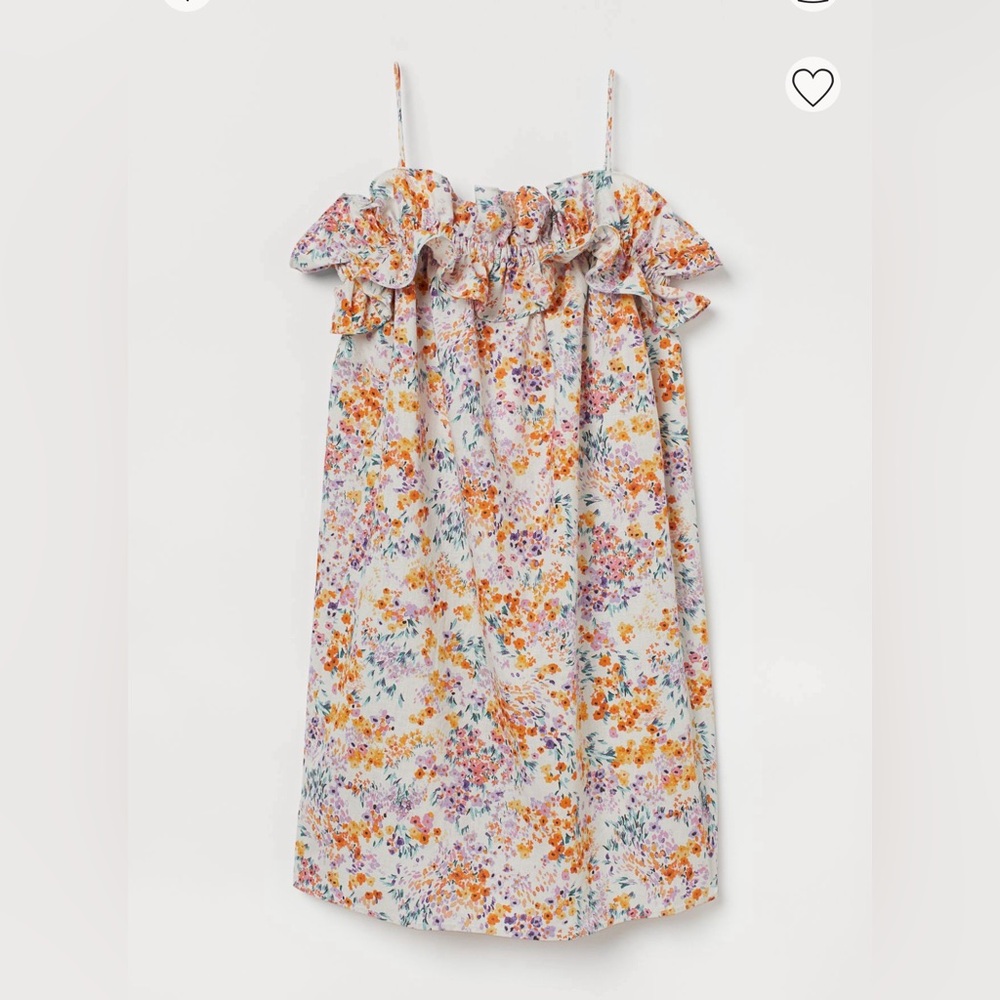 H&M Floral Linen Mini Dress NWT